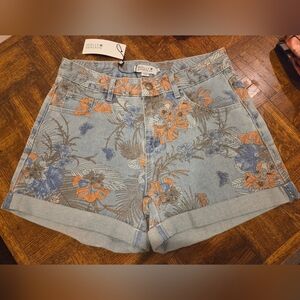 Molly Bracken Floral Denim Shorts NWT